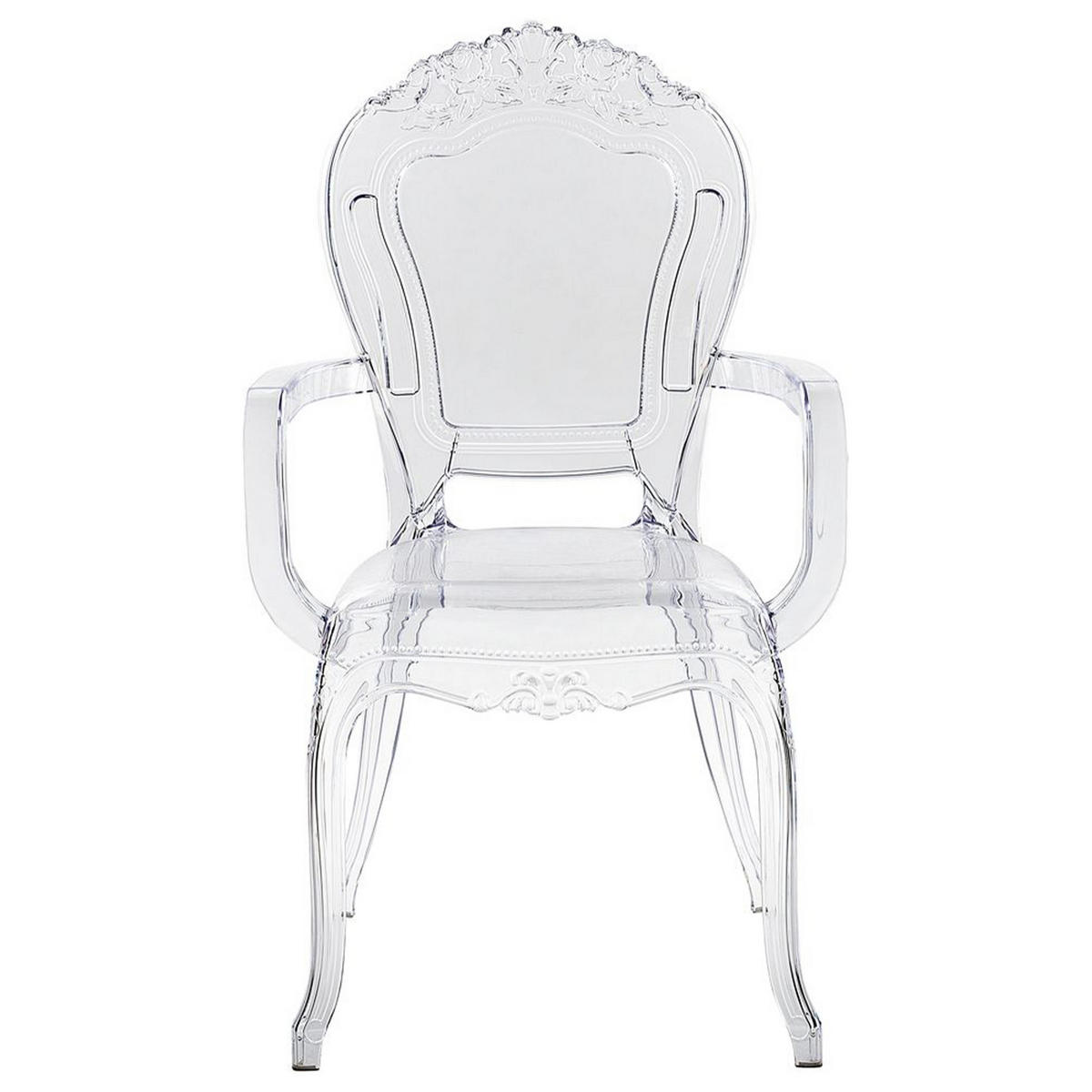 ESSZIMMERSTUHL 2er-Set Kunststoff Transparent Vermont - Transparent, Kunststoff (52/98/53cm) - Beliani