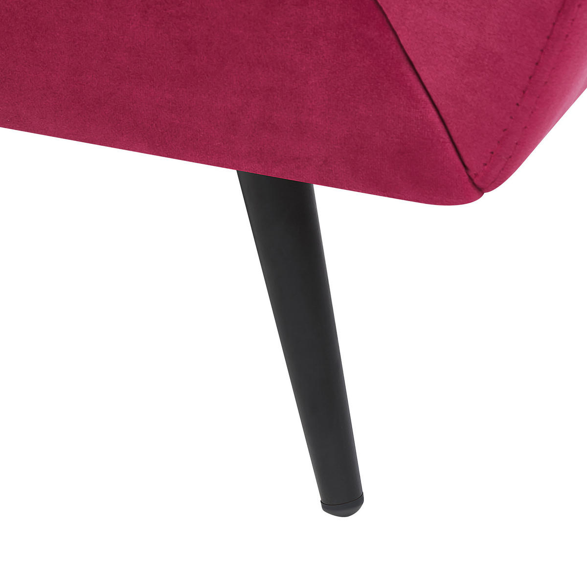 3-SITZER-SOFA Samtstoff Burgunderrot Lenvik - Dunkelrot, Textil (210/75/90cm) - Beliani