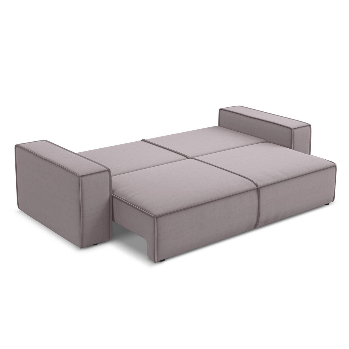 3-SITZER SOFA mit Schlaffunktion Samt Stoff Violett - Lila/Flieder, Kunststoff/Textil (255/85/105cm) - LaMiaSofa