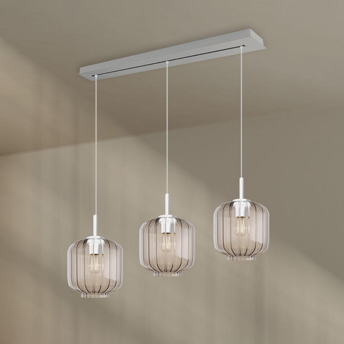HÄNGELEUCHTE Velo 3-flammig Klar Ø 20cm - Klar/Weiß, Glas (20/20/20cm) - s.luce