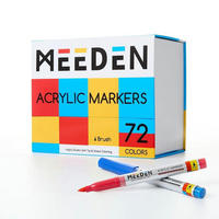 ACRYLSTIFTE 72 Farben Set mit Pinselspitze - Multicolor, Kunststoff (10/10/15cm)