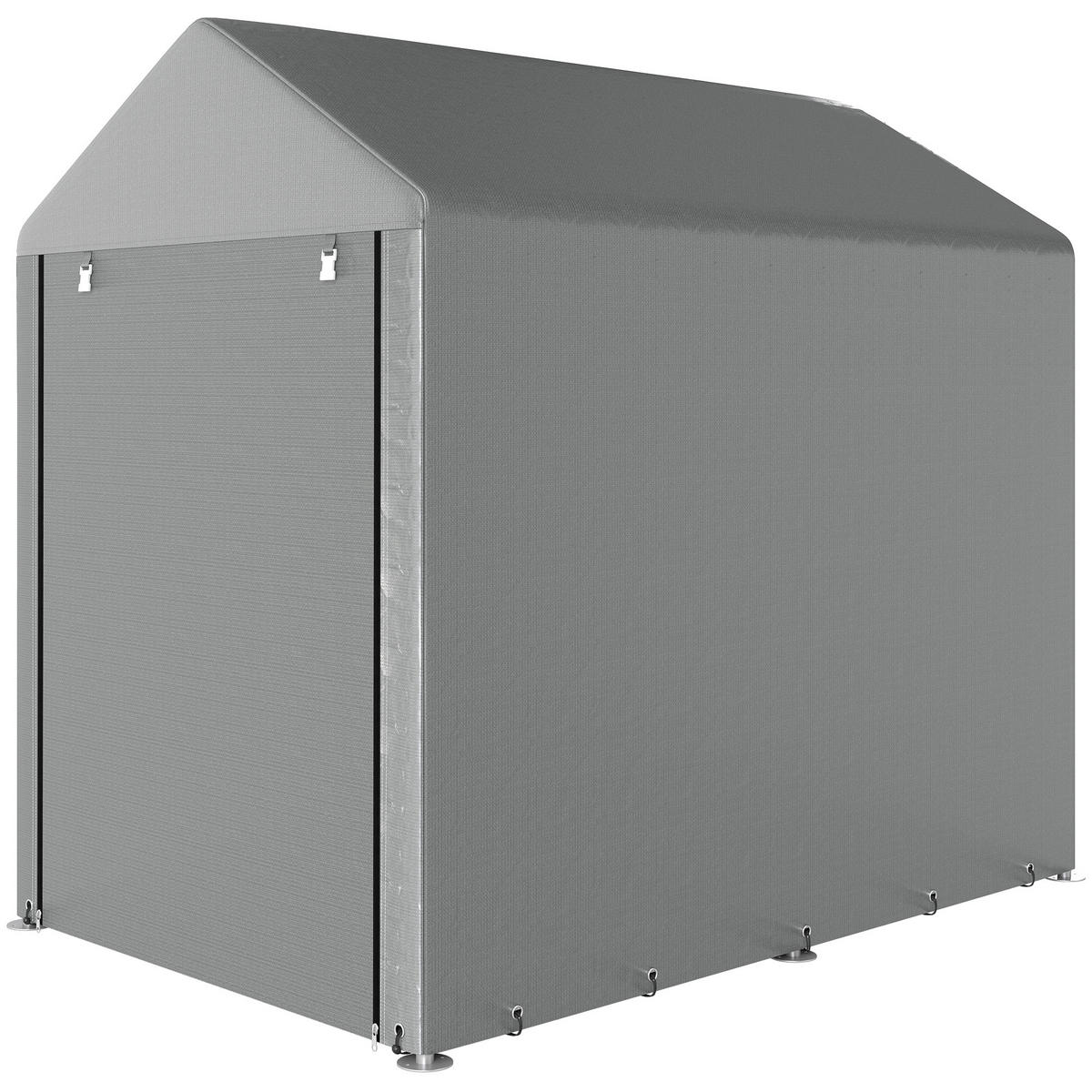 CARPORT Dunkelgrau 1 Stück - Dunkelgrau, Kunststoff/Metall (120/165/179cm) - GiPP