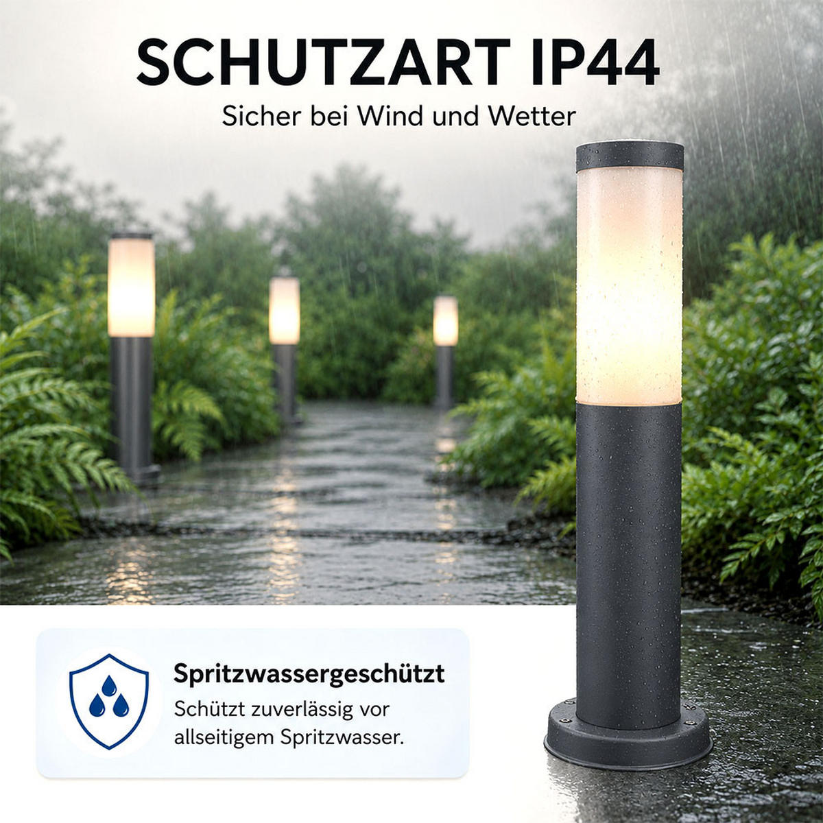 LED AUSSENLEUCHTE BOSTON Edelstahl Anthrazit - Anthrazit, Kunststoff (7.6/7.6/45cm)