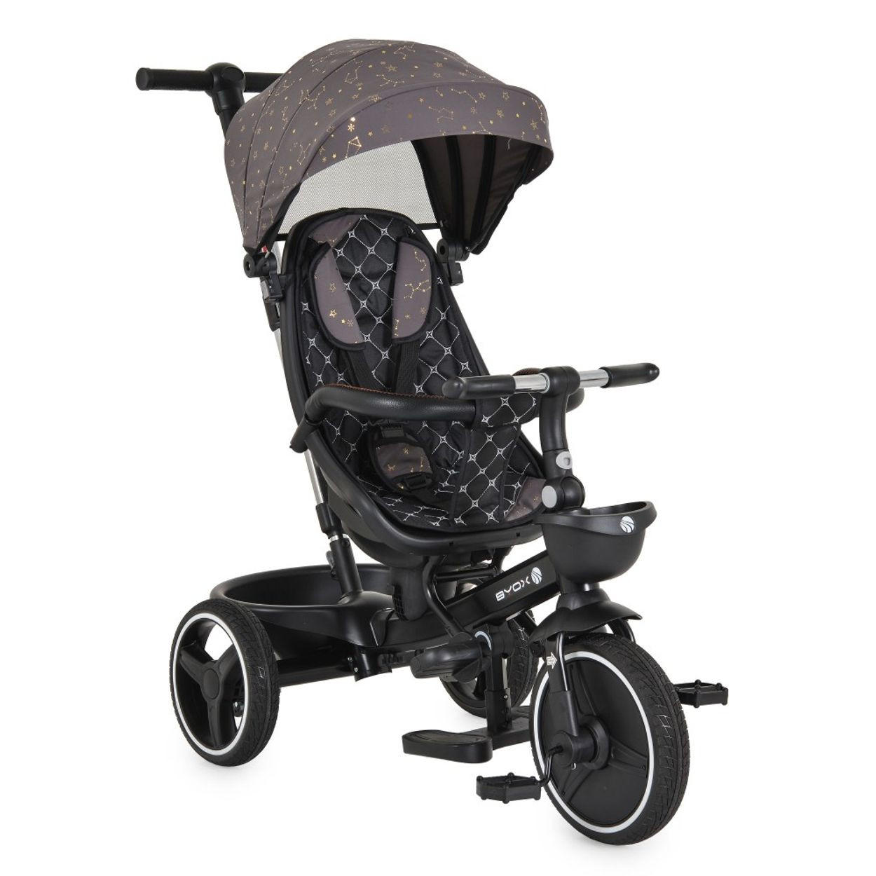 DREIRAD Fusion grau verstellbar PU-Reifen drehbarer Sitz Schiebestange - Grau, Metall (90/49/94cm)