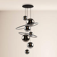 LED-GALERIELAMPE Galaxy Schwarz/Rauch - Schwarz, Metall (150/150/500cm) - s.luce