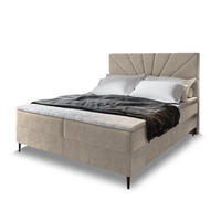 POSTEL BOXSPRING MURI 160x200 cm, s matrací a úložným prostorem, béžová - béžová, kov/kompozitní dřevo (160/200cm) - MASSENO