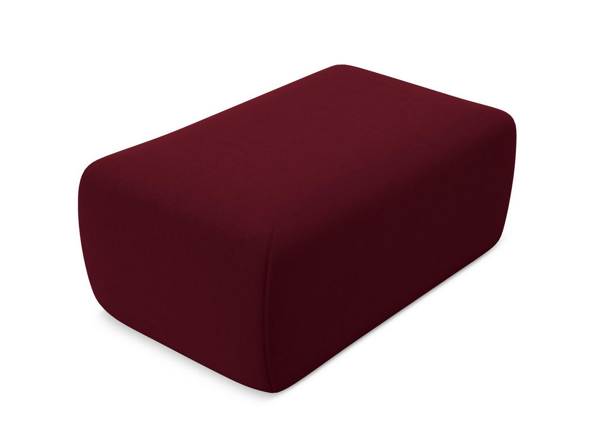 POUF Samt Stoff Rot - Bordeaux/Rot, Kunststoff/Textil (102/40/62cm) - Makamii