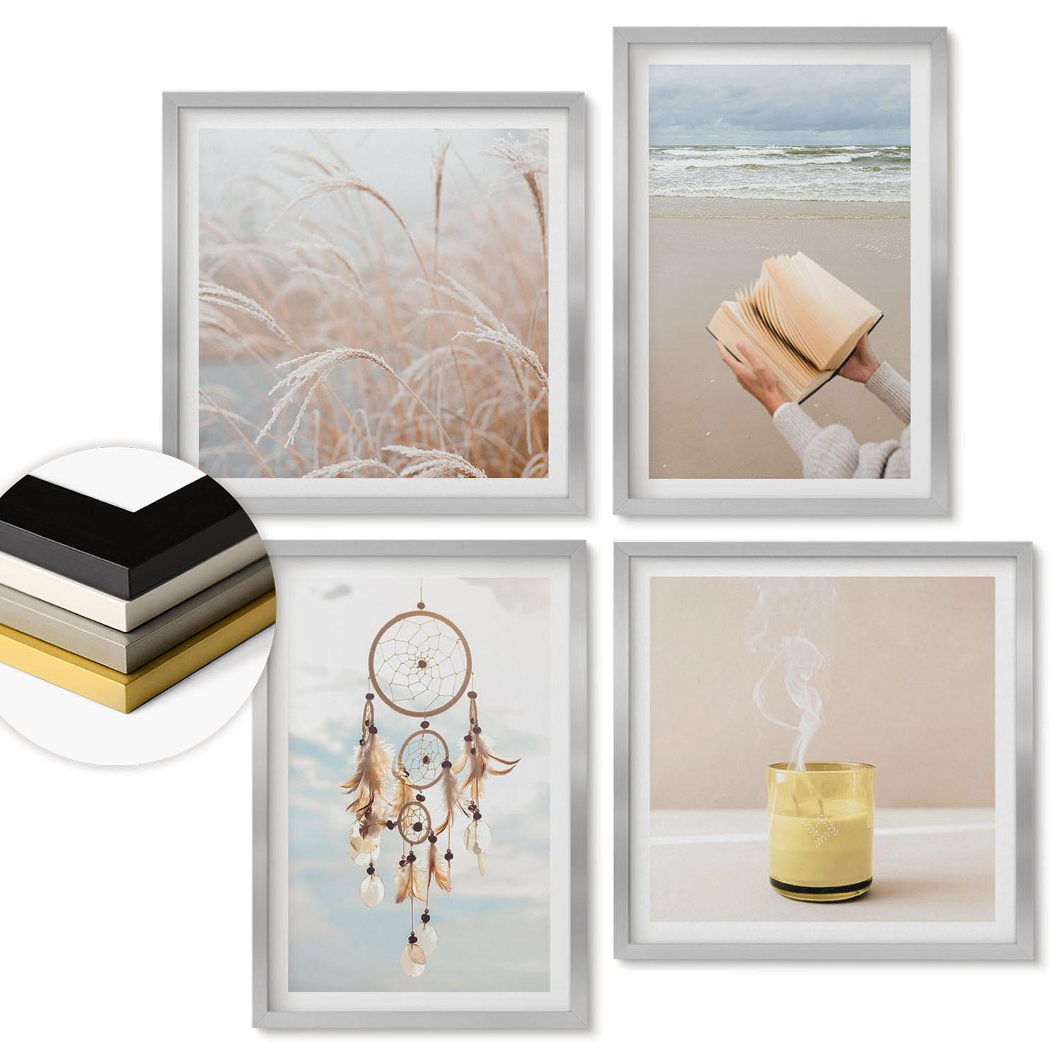 ArtPrintCave Wandbilder Silber 50x50 cm