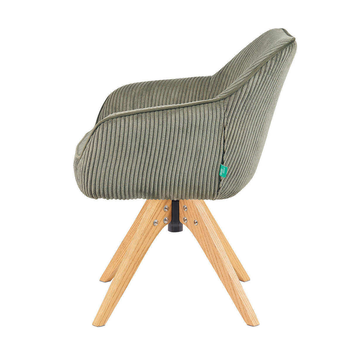 ARMLEHNSTUHL Mika-Finn 2er-Set - Honigeiche/Grün, Eichenholz/Holz (60/82/61cm) - DUBI Möbel