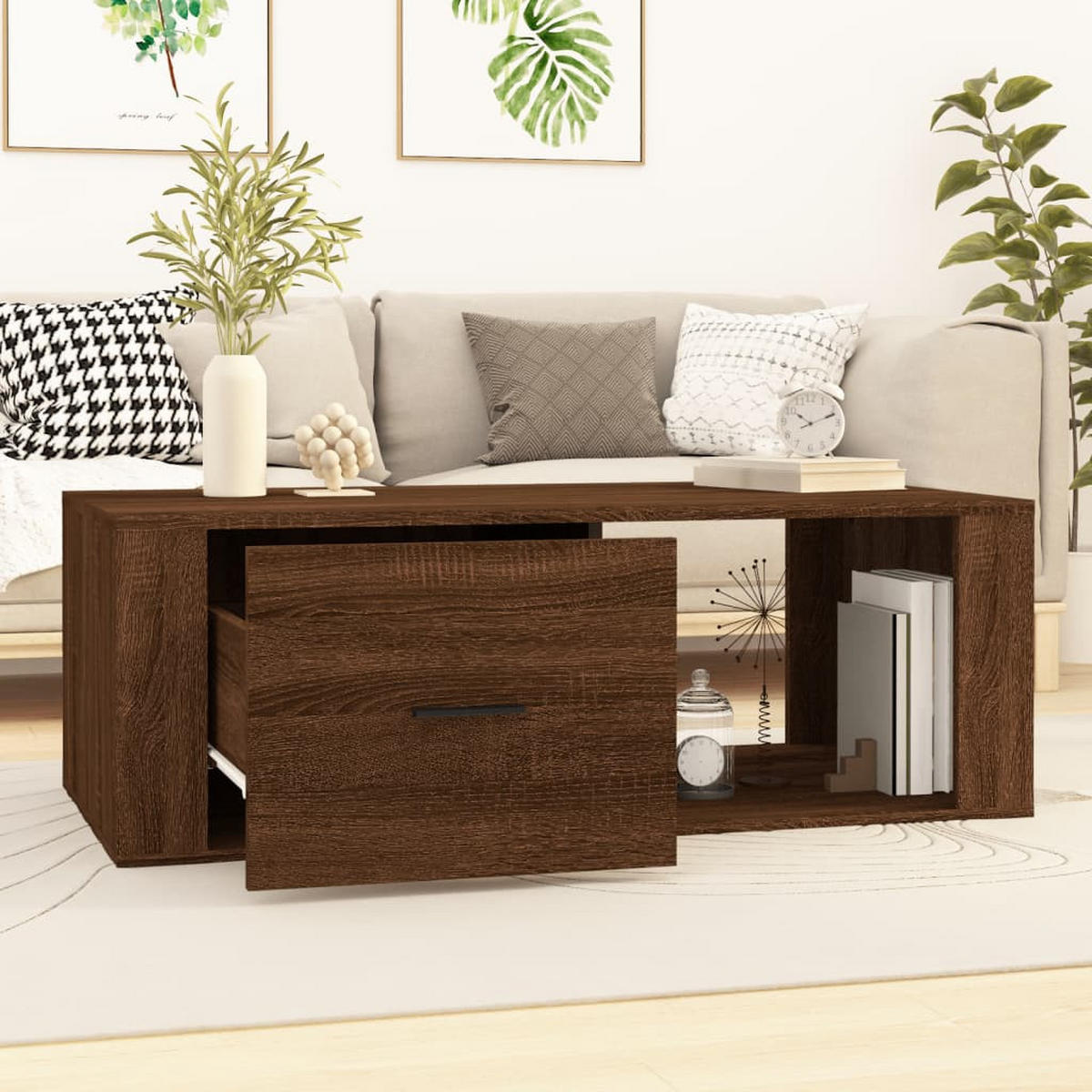 COUCHTISCH Braun Eichen-Optik 100x50,5x35 cm Holzwerkstoff - Braun, Holzwerkstoff (100/50.5/35cm) - furnicato