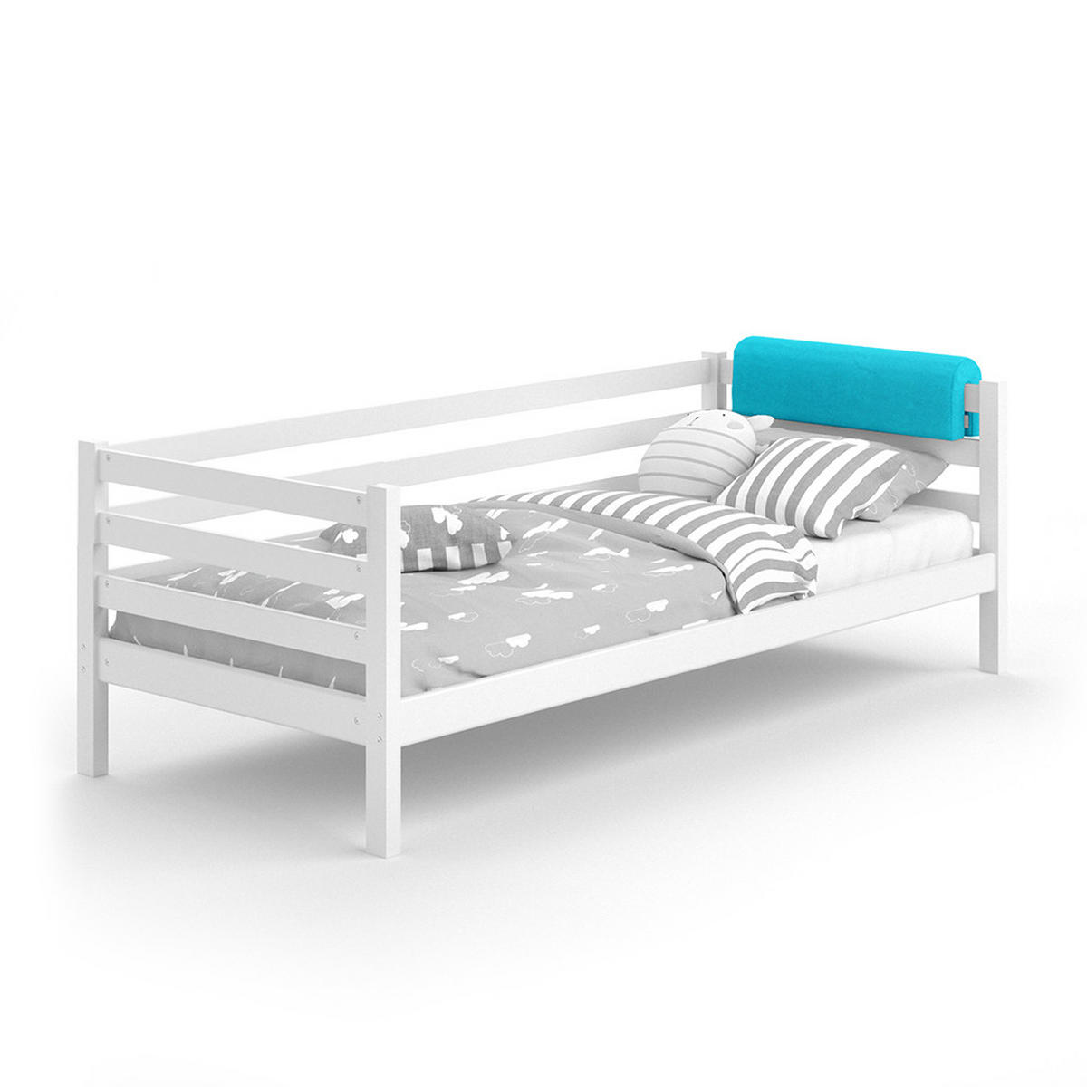 BETTUMRANDUNG Türkis 70 x 20 cm - Türkis, Textil (70/20/14cm) - VitaliSpa