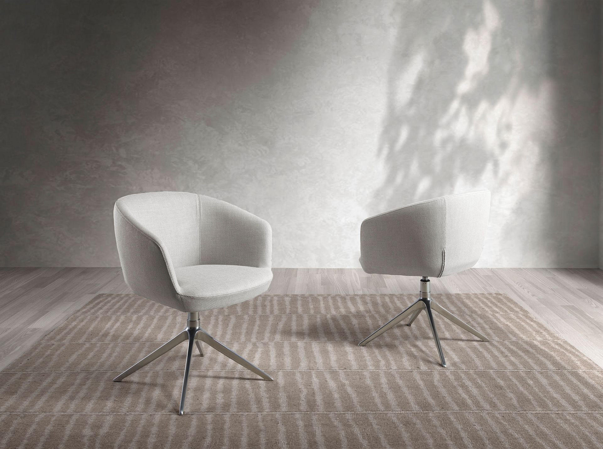 Thumbnail - Angel Cerda Armlehnstuhl,, Grau, Edelstahl, Textil, Freiform, 67x80x59 cm, Esszimmer, Stühle, Esszimmerstühle, Armlehnen...