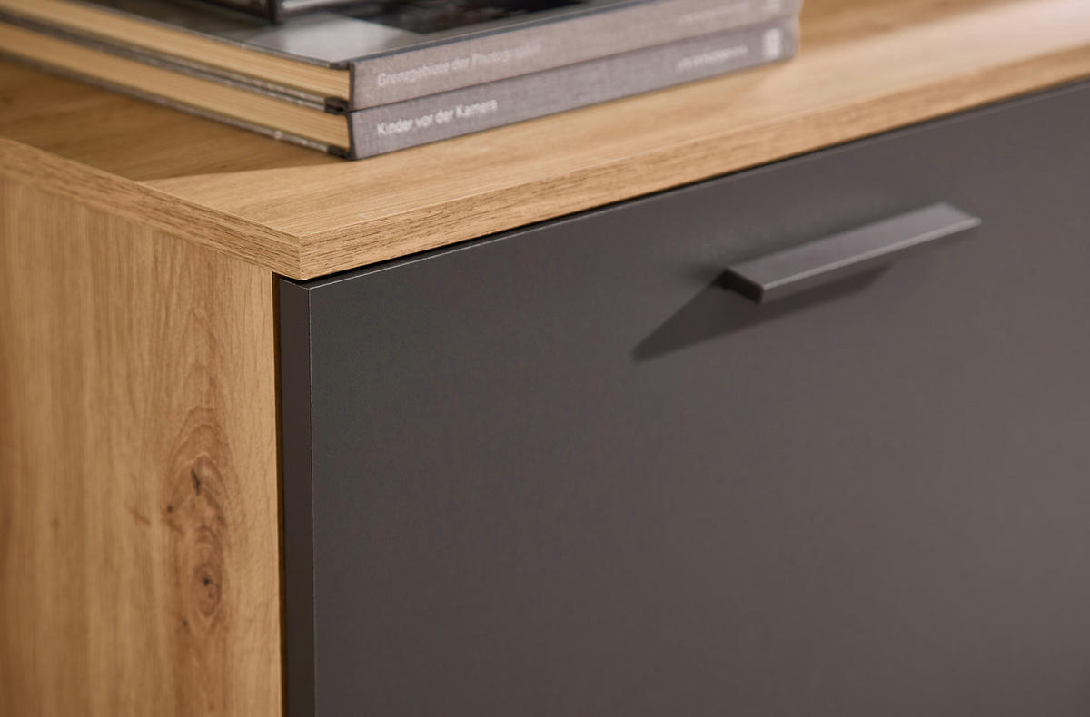 WOHNWAND 250/135/38 cm in Anthrazit, Eiche Artisan - Anthrazit/Eiche Artisan, Holz (250/135/38cm) - moebel dich auf