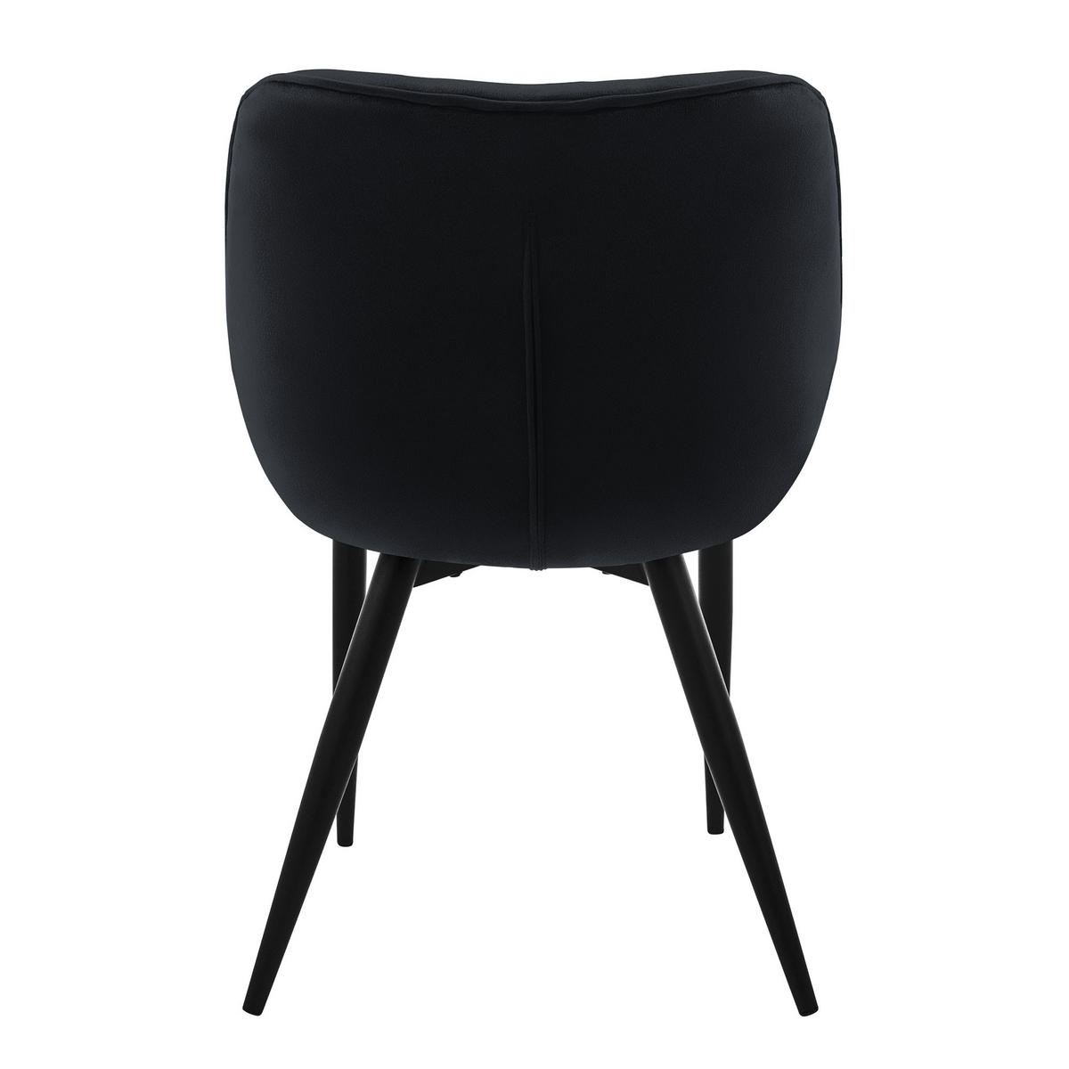 ESSZIMMERSTUHL Samt Schwarz 6er Set - Schwarz, Metall (67/83/59cm) - ML-DESIGN