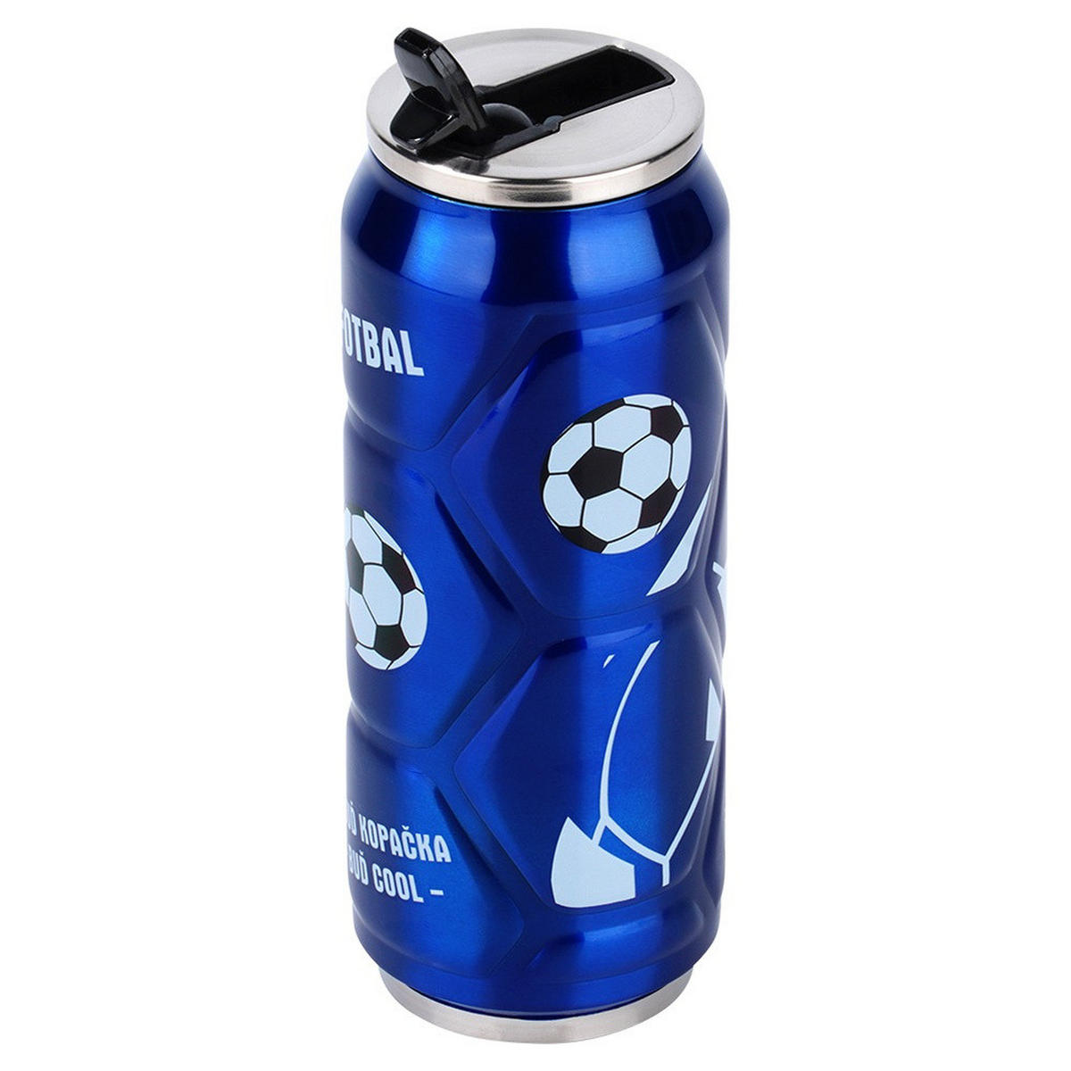 THERMOBECHER Dose Fußball 500 ml Blau - Blau, Metall (0.5L) - Orion 