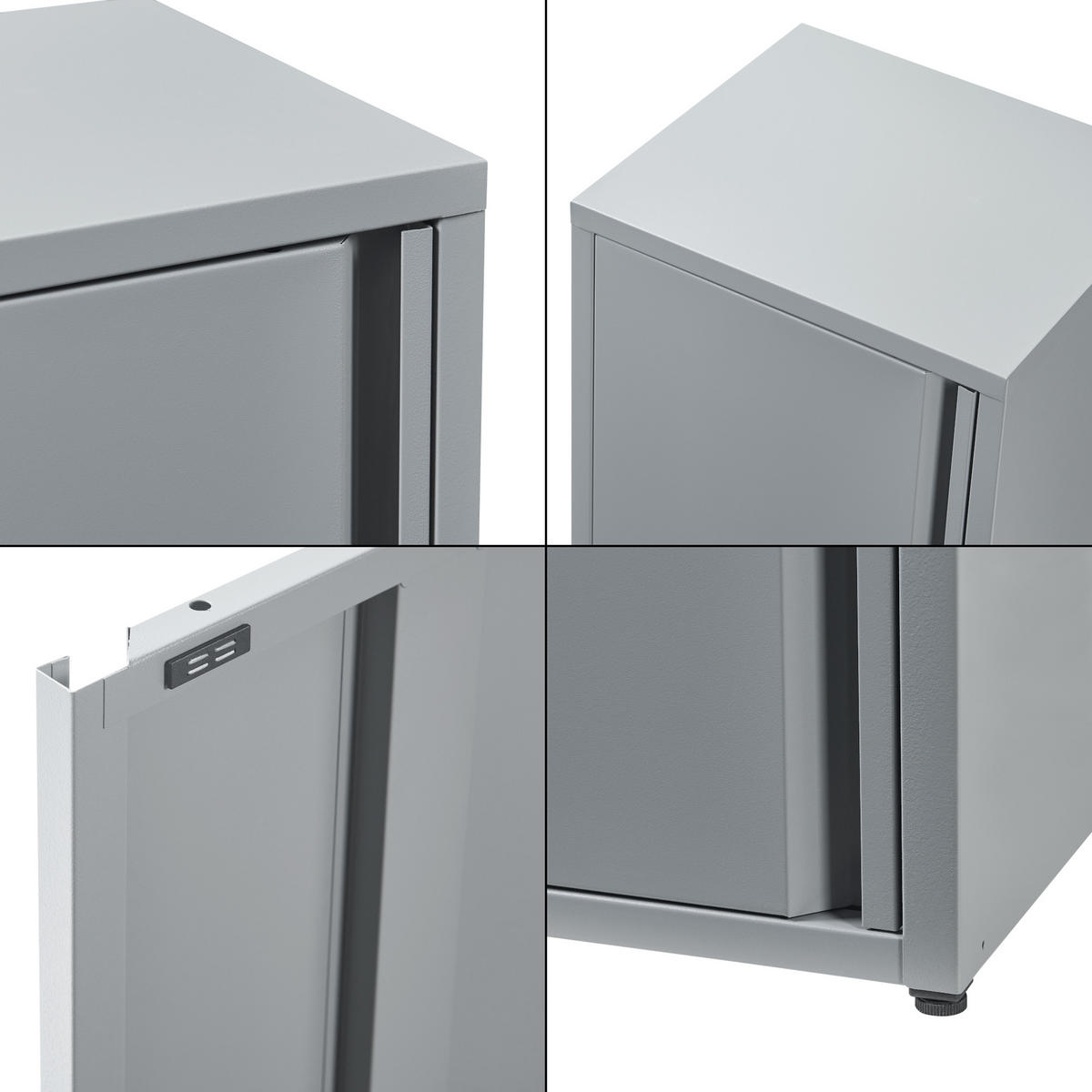 AKTENSCHRANK Burlöv - Grau, Metall (40/88/35cm) - [en.casa]