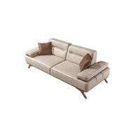 2 Sitzer SOFA Andorra Samt Dunkelbeige - Beige, Holz/Textil (200/83/97cm) - Villa Möbel