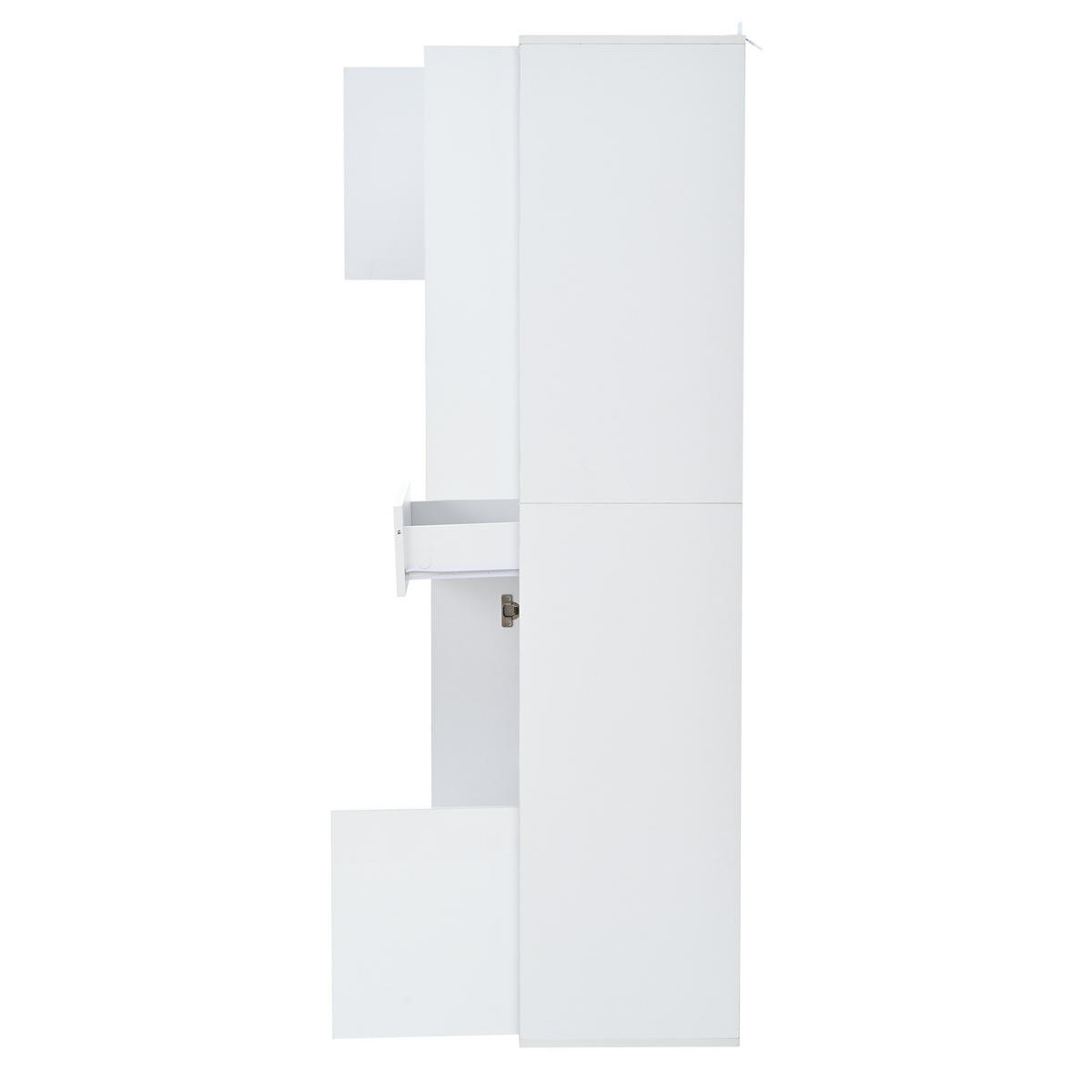 VITRINE 55/38/170 cm aus Spanplatte mit LED-Beleuchtung und Hochglanzfront Weiß - Weiß, Holzwerkstoff (55/170/38cm) - Modenvie