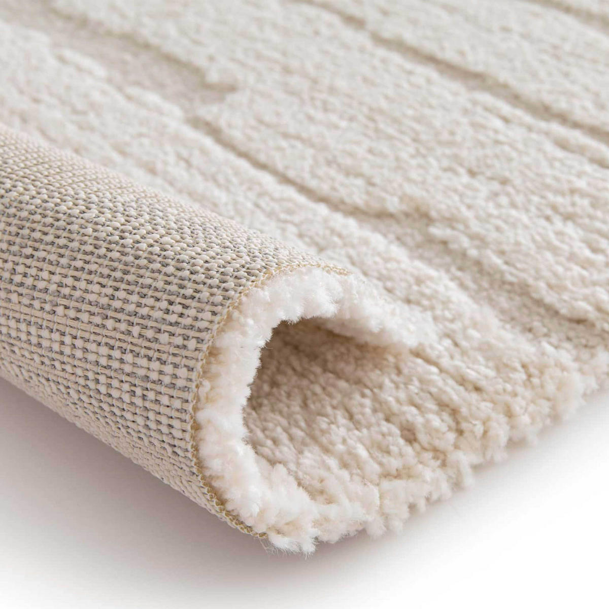 TEPPICH, Weiß - Weiß, Textil (120/170cm) - Oviala