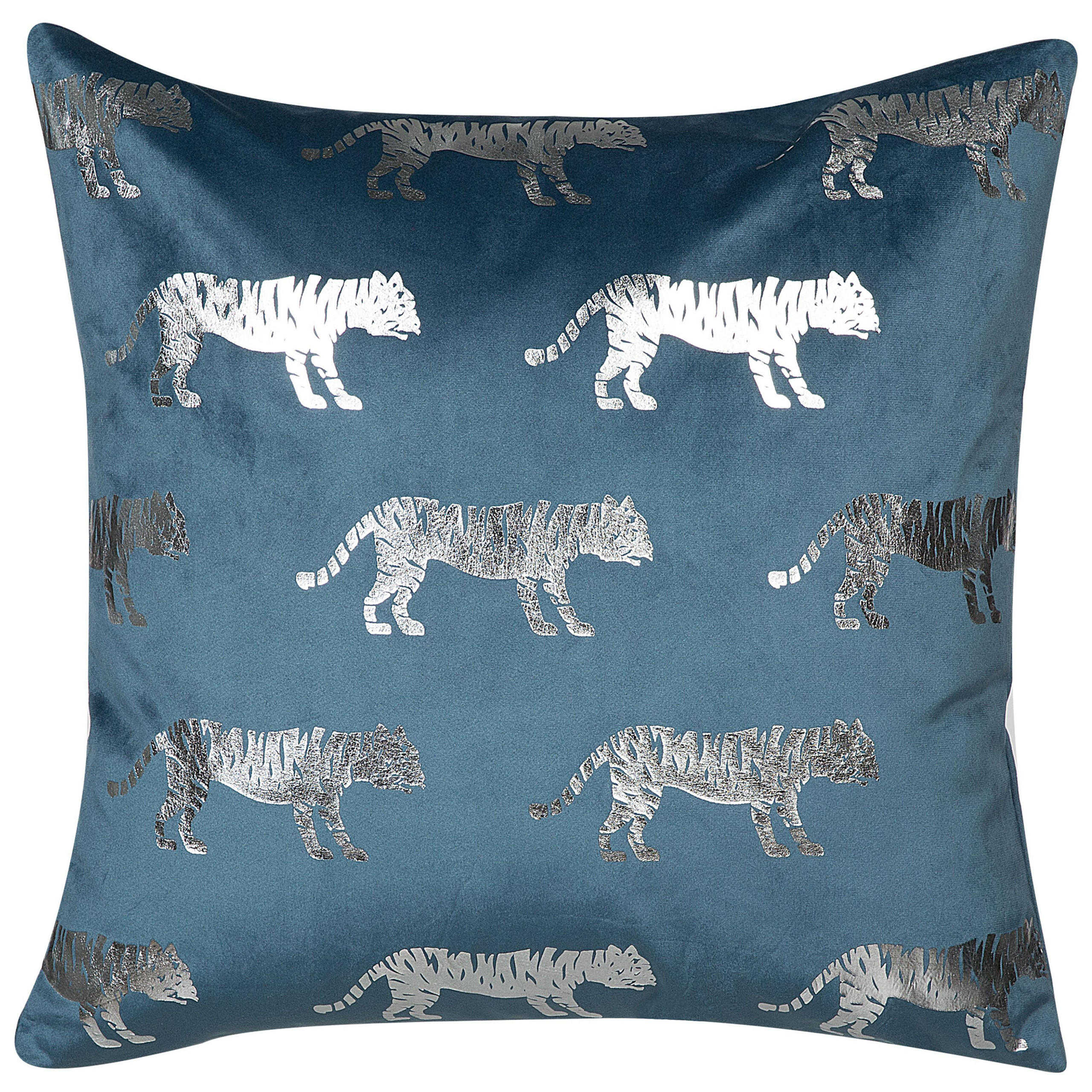 DEKOKISSEN 2er-Set Blau 45/45 cm Bluebell - Blau, Textil (45/45cm) - Beliani