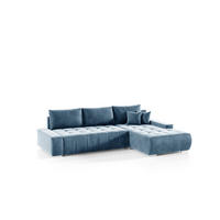 ECKSOFA Vogar In Monolith - Blaugrau, Holzwerkstoff/Textil (265/185cm) - Fun Möbel