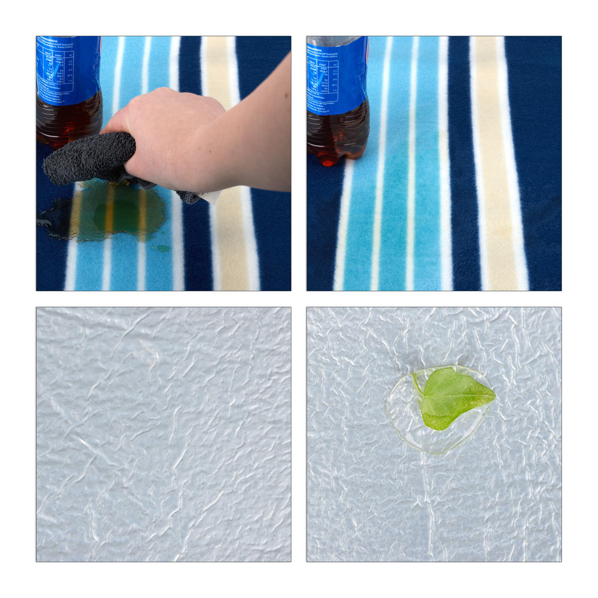 PICKNICKDECKE - Dunkelblau/Hellblau, Textil/Metall (200/200cm) - Relaxdays