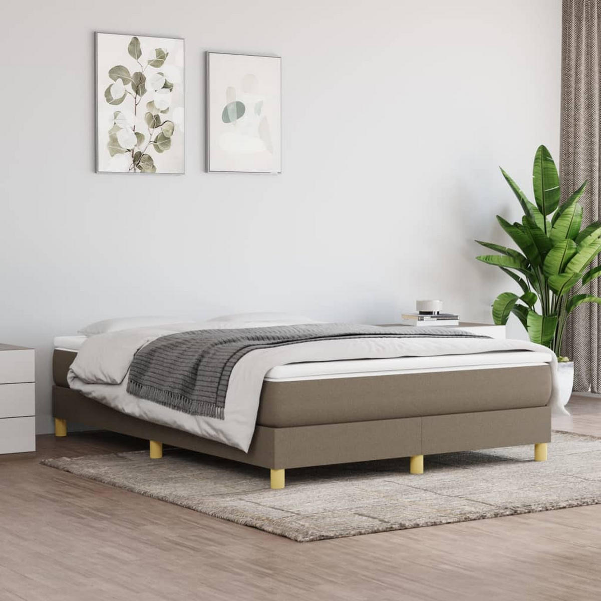 POLSTERBETT Quinn 140/203 cm - Taupe, Holzwerkstoff (140/200cm) - Nettlife