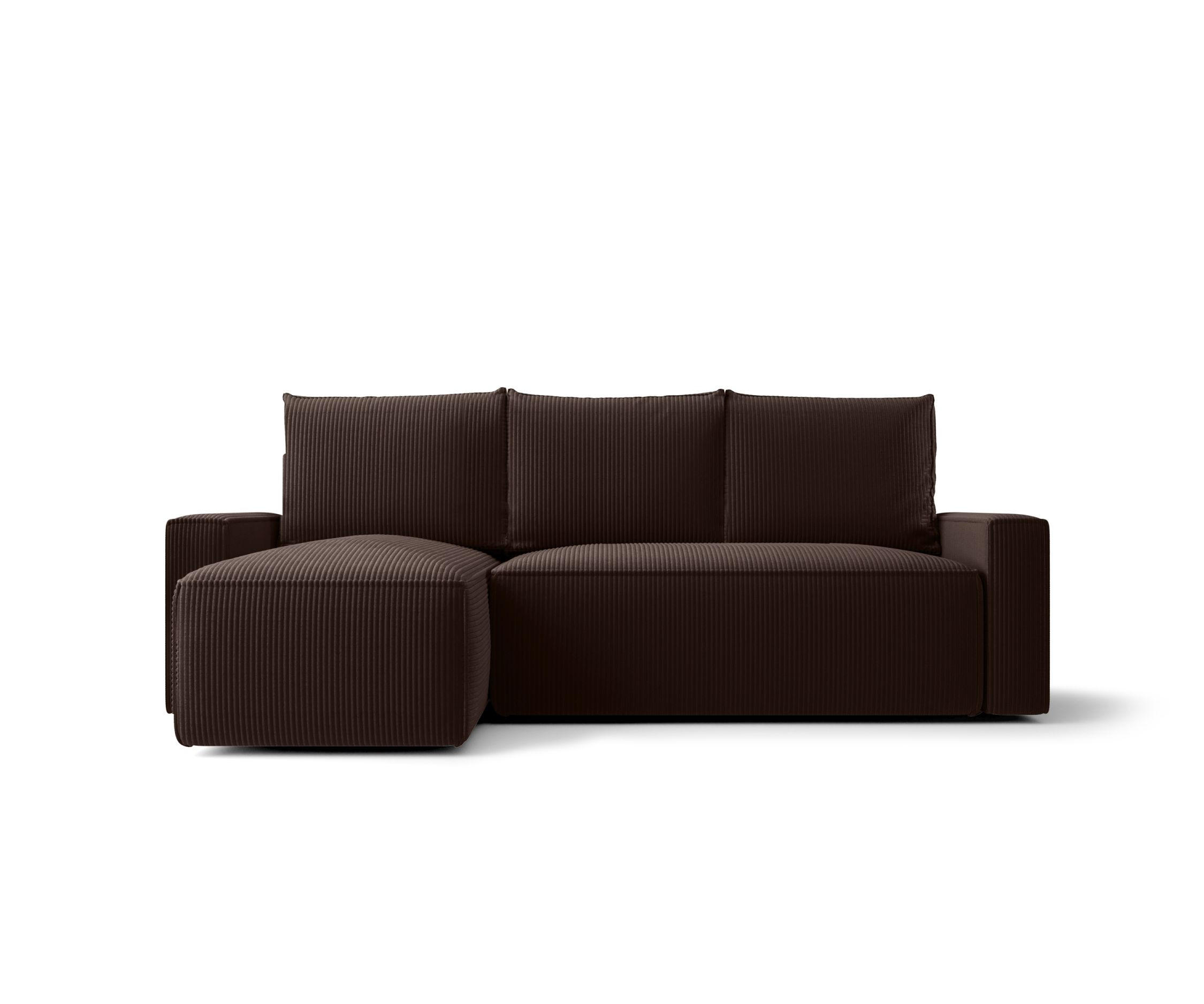 ECKSOFA mit Schlaffunktion SAVIO Poso 06 Links - Braun, Textil (232/140cm) - Bedante