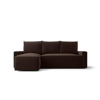 ECKSOFA mit Schlaffunktion SAVIO Poso 06 Links - Braun, Textil (232/140cm) - Bedante