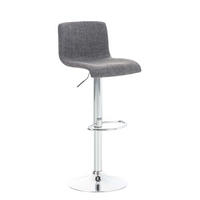 BARHOCKER BERLIN Hellgrau Stoff - Hellgrau, Textil/Metall (39/84/36cm) - DELUKE