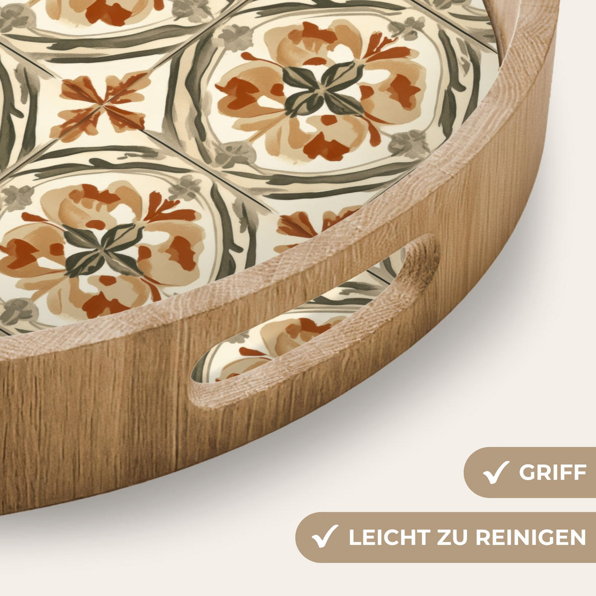 TABLETT - Elegant - antik - farbenfroh - 50x50 cm - Multicolor, Holz (50/5/5cm) - OnlyWow