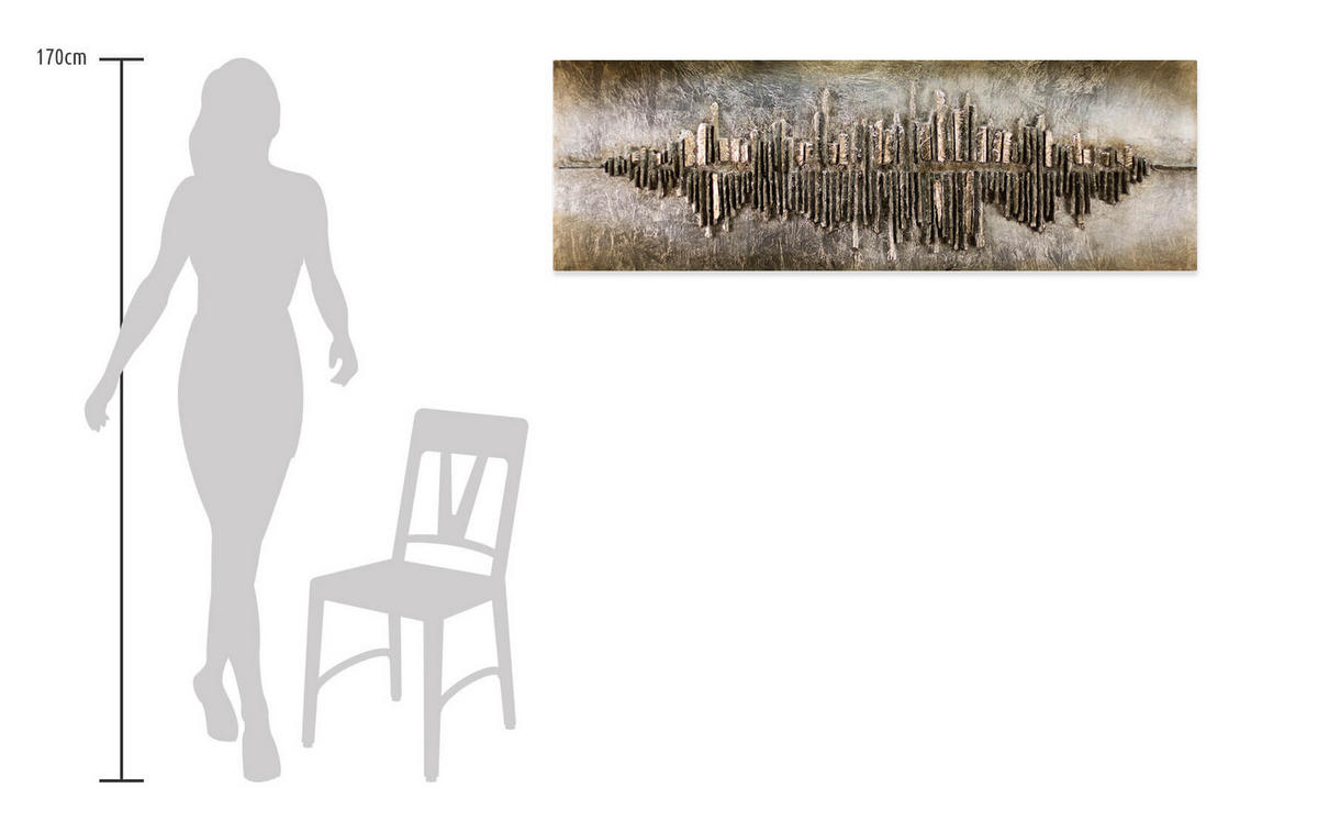 HOLZBILD Beige 144/44 cm - Beige/Braun, Holz (8.8/44cm) - KUNSTLOFT