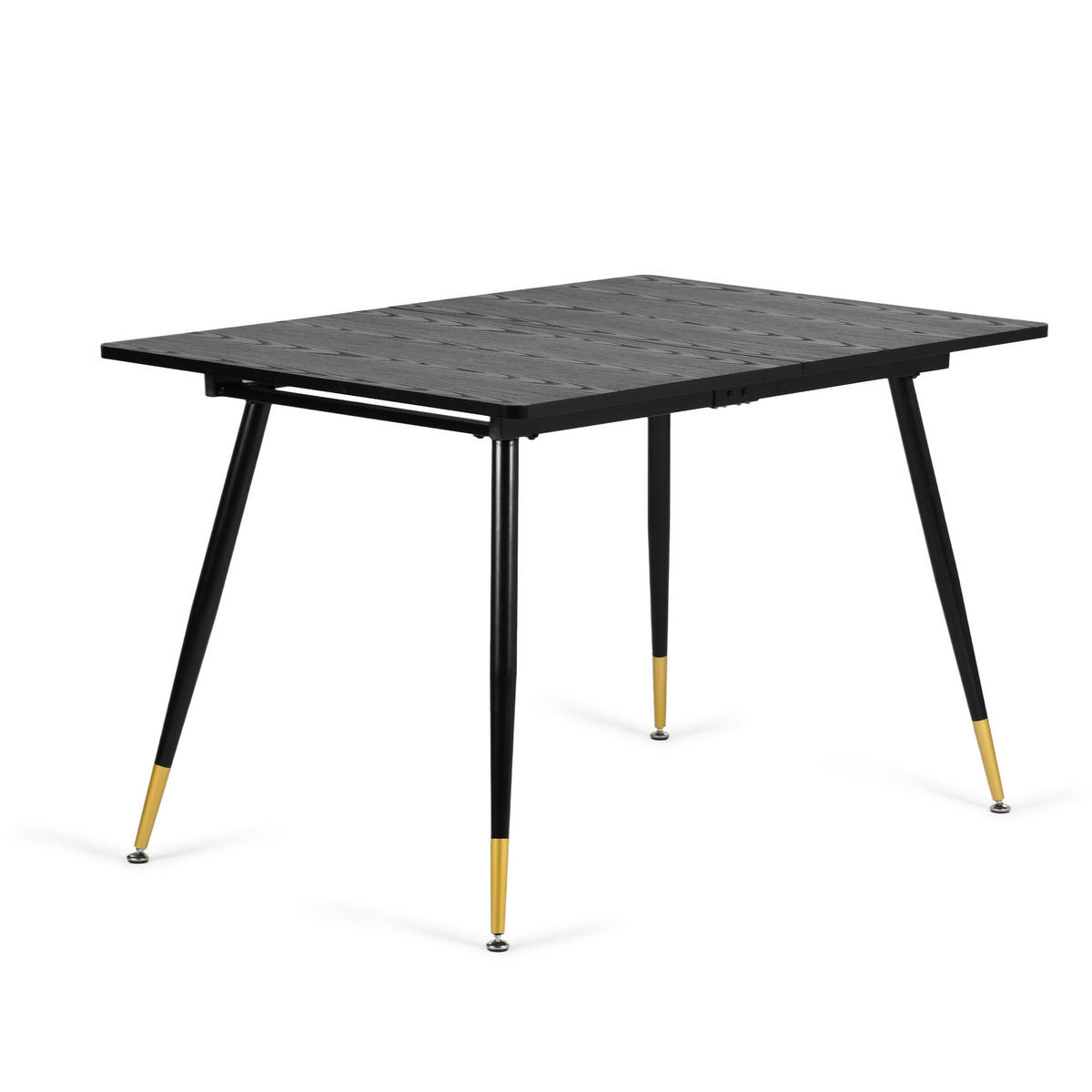 ESSTISCH im Industriestil Schwarzer ausziehbarer 120-160 - Goldfarben/Schwarz, Holz/Metall (80/120/75cm) - Urban Meuble