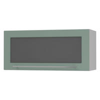 KLAPPHÄNGESCHRANK Kvantum W4BS/80 Mint Matt / Grau Matt 80 / 32,5 / 36cm - Grau/Mintgrün, Holz/Holzwerkstoff (80/36/32.5cm) - Feldmann-Wohnen