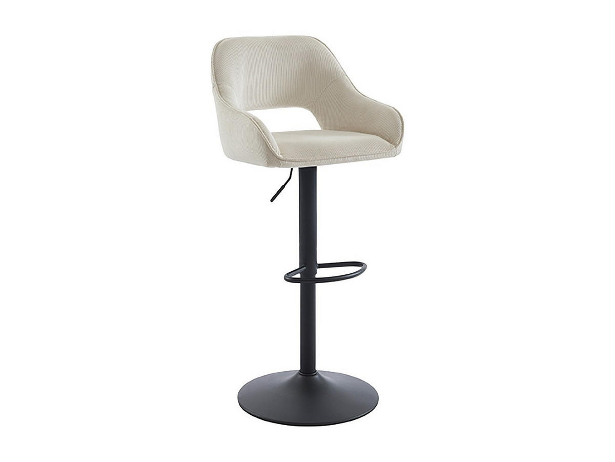 BARHOCKER - 51cm x 54cm - Samt - cremefarben - ZINEA - Creme, Textil (51/113.5/54cm) - Vente-Unique