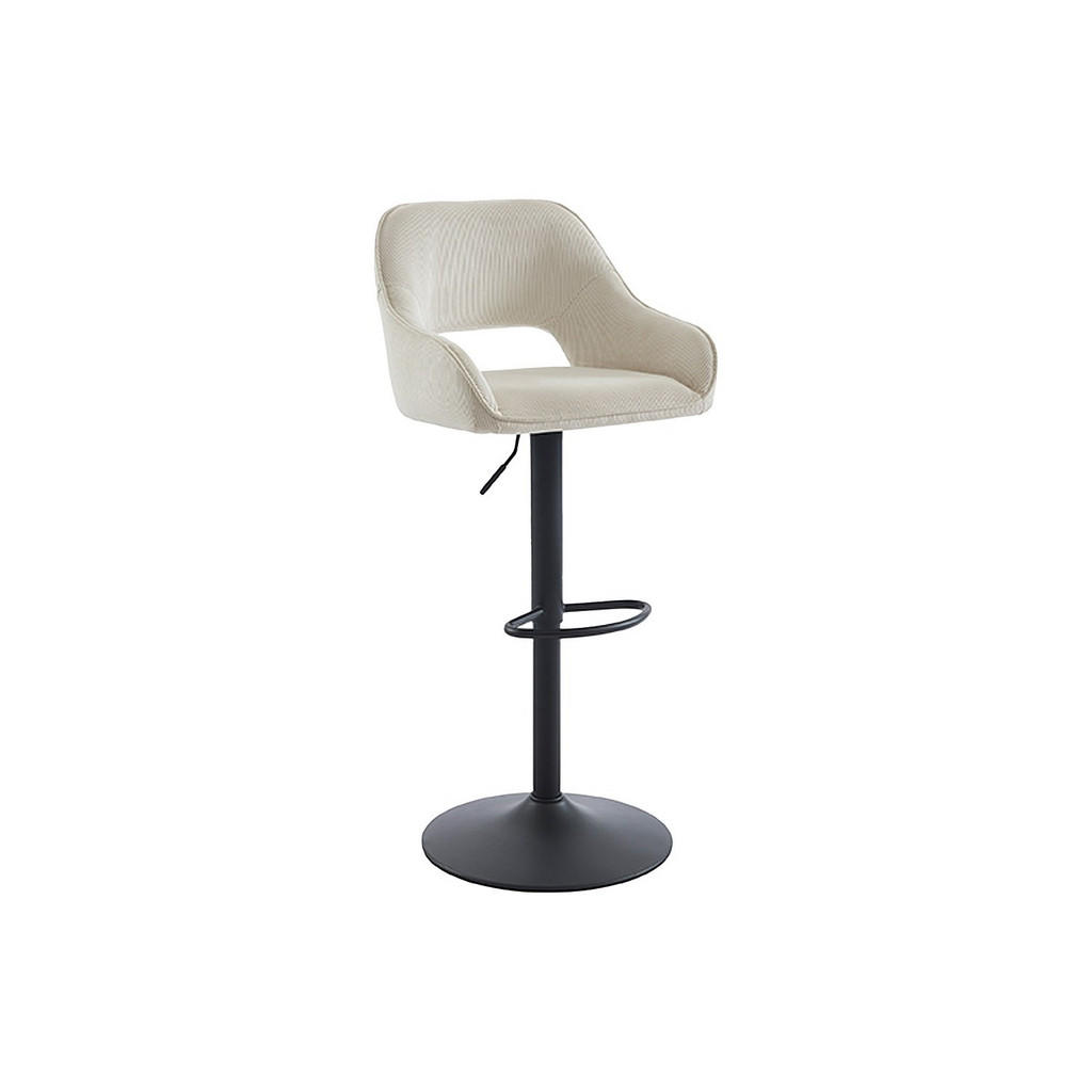 Thumbnail - Vente-Unique Barhocker, Creme, Textil, Uni, 51x113.5x54 cm, Esszimmer, Barmöbel, Barhocker