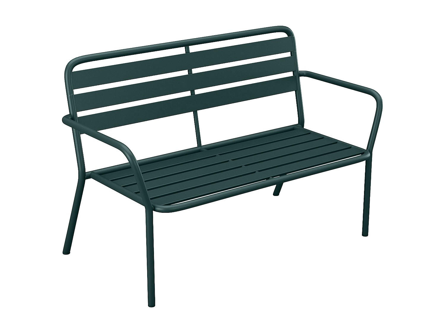 GARTENBANK - 2 -Sitzer - Stahl - tannengrün - MIRMANDE - Waldgrün, Metall (123/82/58cm) - Vente-Unique