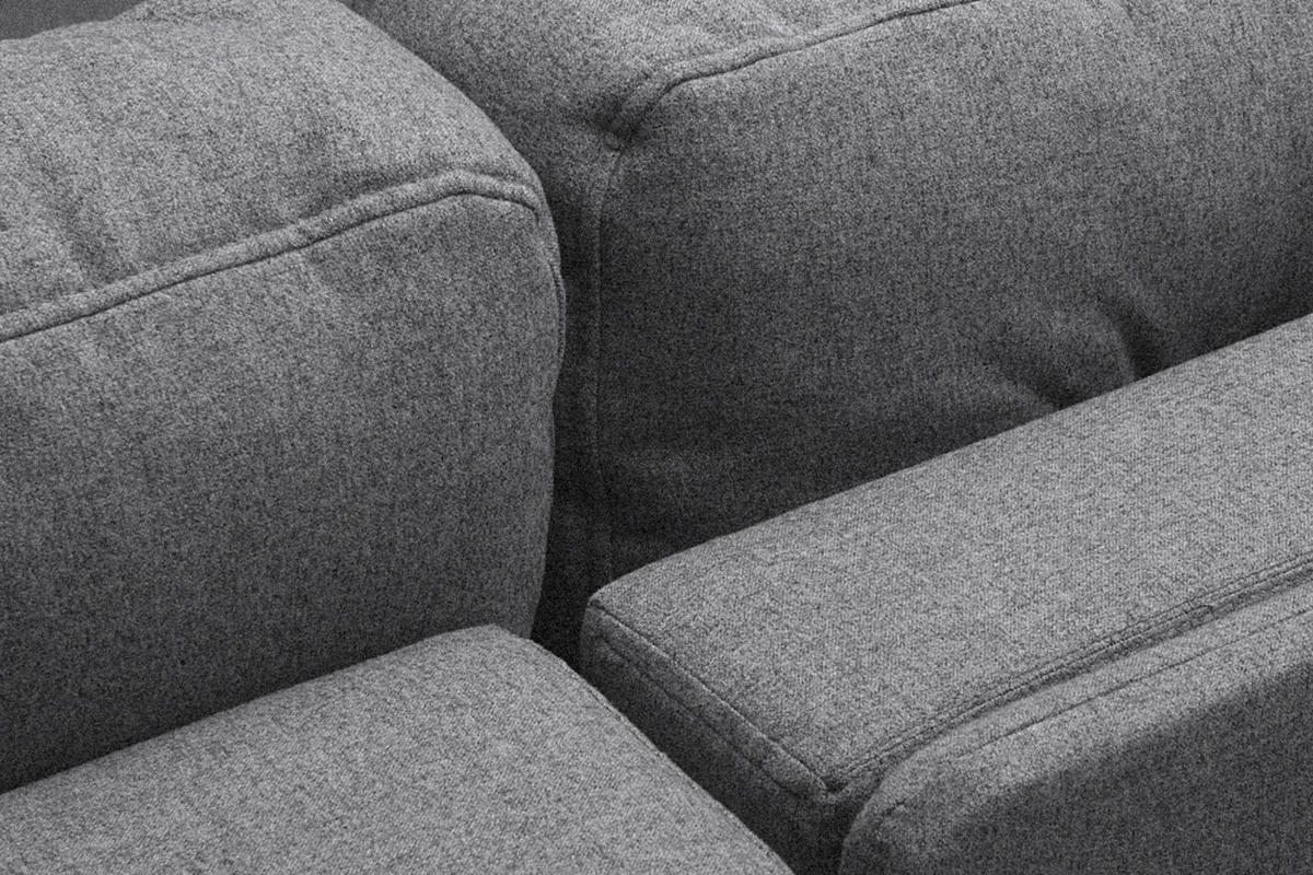 ECKSCHLAFSOFA ERISO 3/4 Sitzer und Universalecke mit Ottoman, Strukturstoff, dunkelgrau - Dunkelgrau/Braun, Textil (240/183cm) - KONSIMO®
