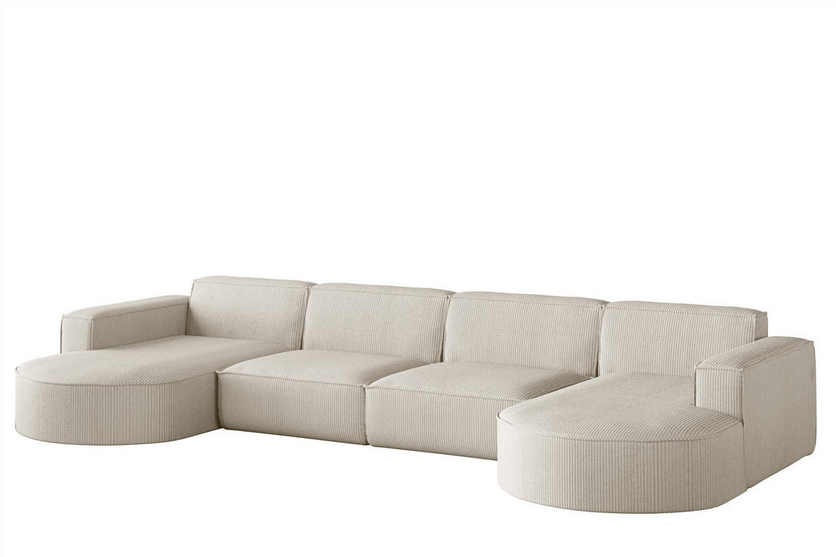 WOHNLANDSCHAFT Palma Xl Stoff Noel - Beige, Holzwerkstoff/Textil (282/78/165cm) - Fun Möbel