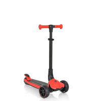 KINDERROLLER Bolt rot 3 PU-Leuchträder, ABEC-9, Aluminium, Schwerkraftlenkung, klappbar - Rot, Metall (59/28/81cm)