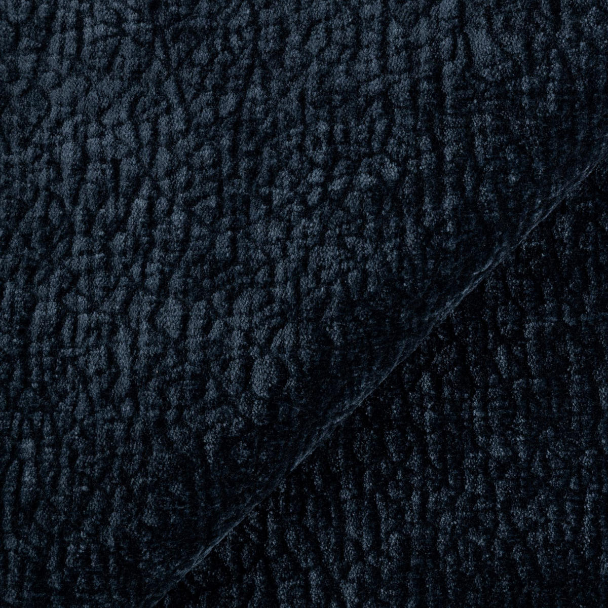 SOFA LUSH Gemusterter Samt Mitternachtsblau 235cm - Blau/Dunkelblau, Textil (235/80/90cm) - Premium Interiors