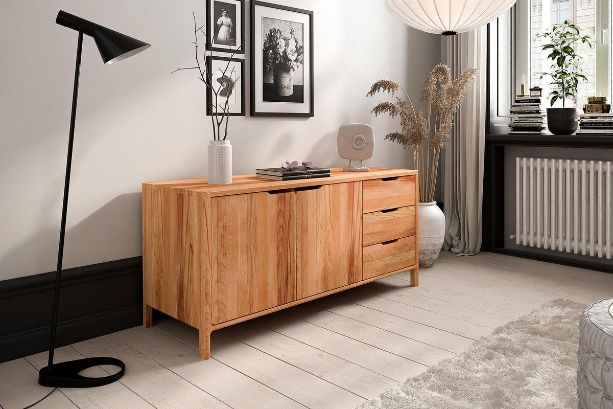 KOMMODE PAUL Kernbuche - Kernbuche, Holz (140/64/50cm) - byoak