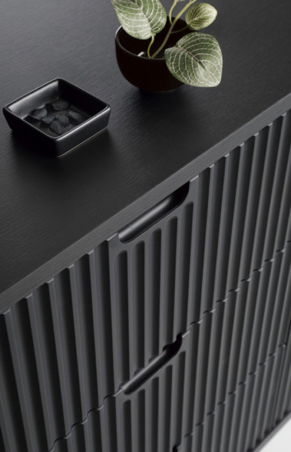 SIDEBOARD Schwarz Zoja Frezierte Oberfläche KSZ168 - Schwarz, Holzwerkstoff (168/87/39cm) - Sepro Meble
