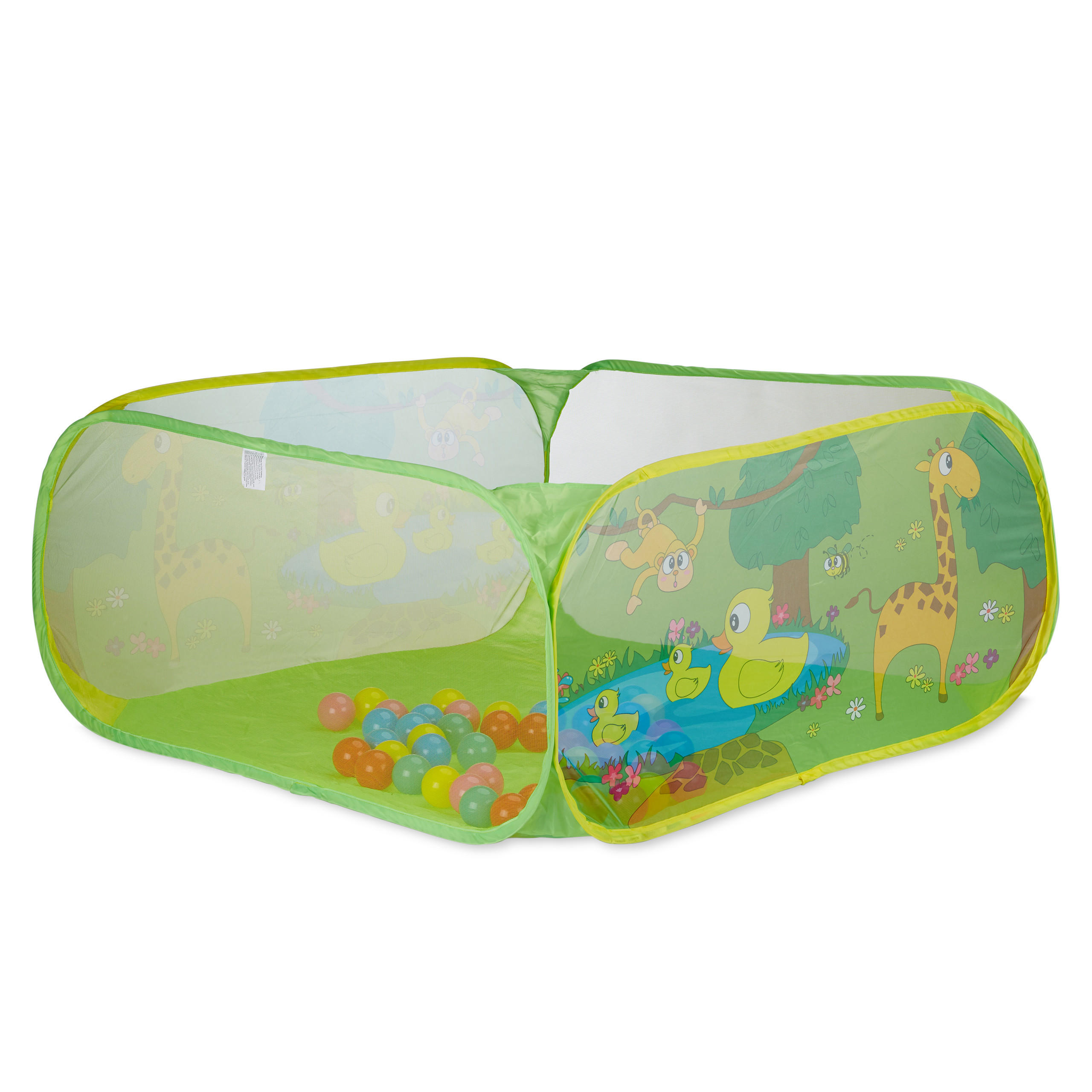 BAZÉNEK Žlutá Zelená 50-ks míčků - zelená barva, kov/textil (110/110cm) - Relaxdays