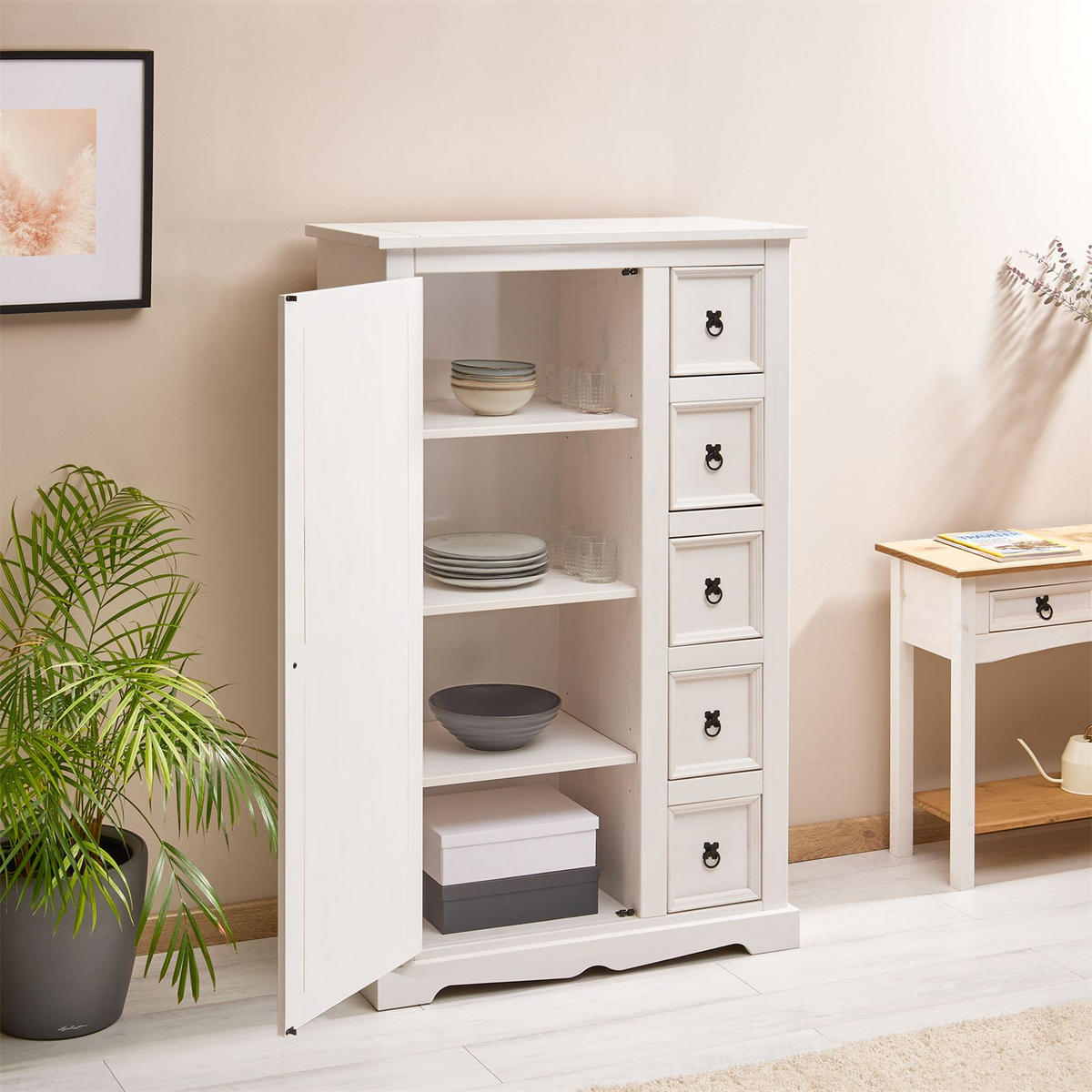 KOMMODE TEQUILA - Weiß, Holz (95/150/45cm) - IDIMEX