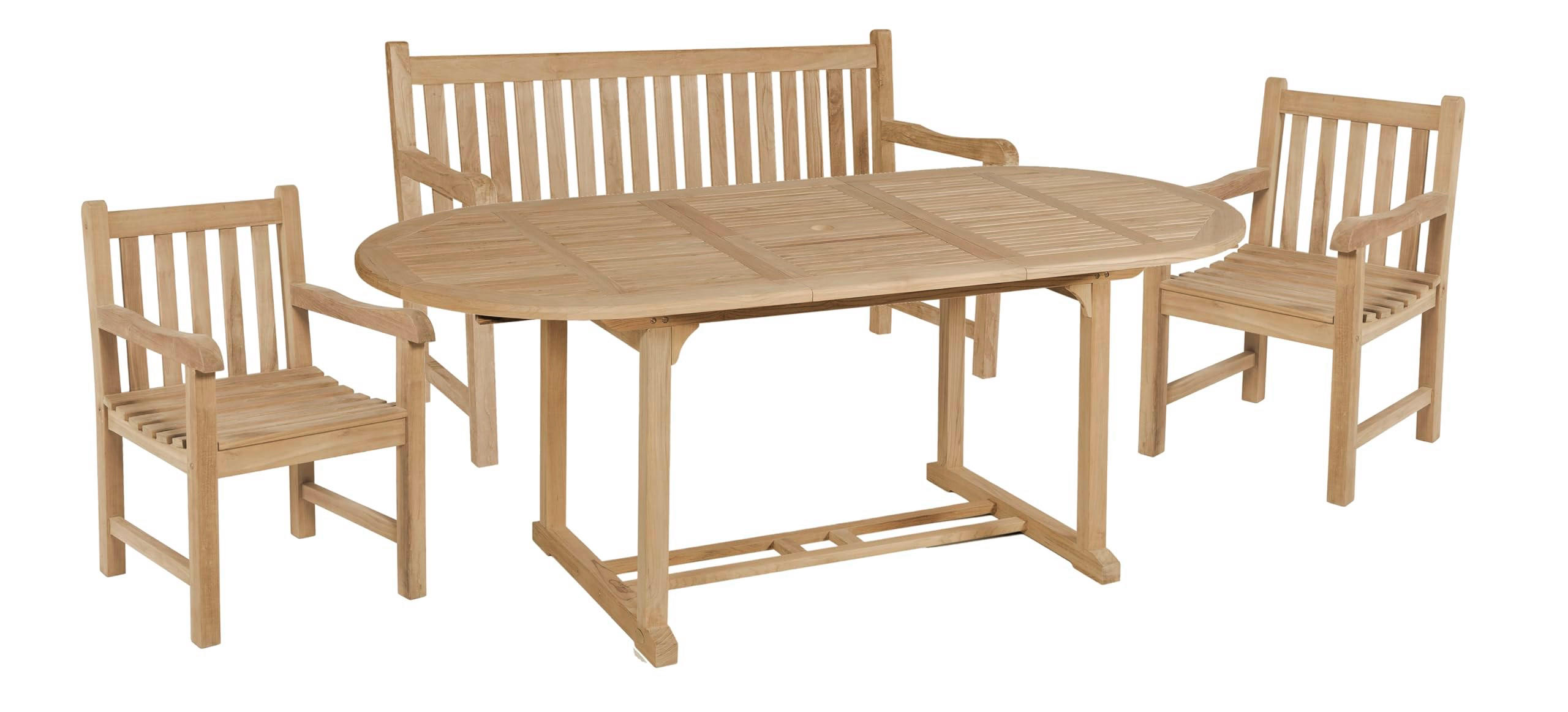 GARTEN-SITZGRUPPE Manuel 4-teilig Gartenmöbel-Set - Hellbraun, Holz - DELUKE