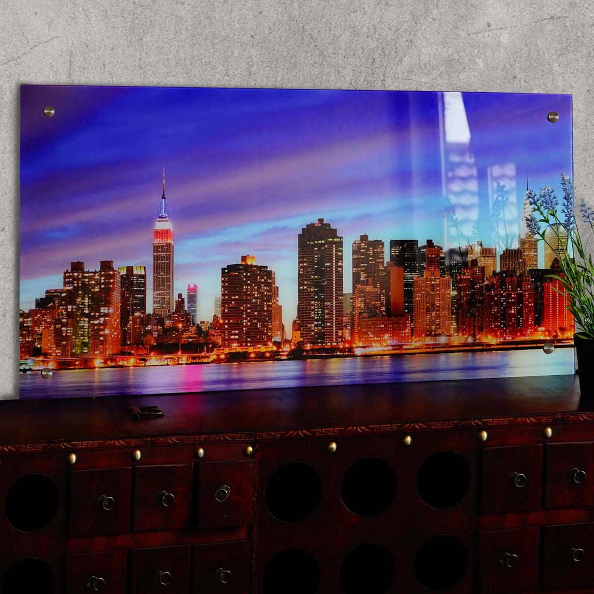 GLASBILD NEW YORK Multicolor - Multicolor, Glas (100/50cm) - MCW