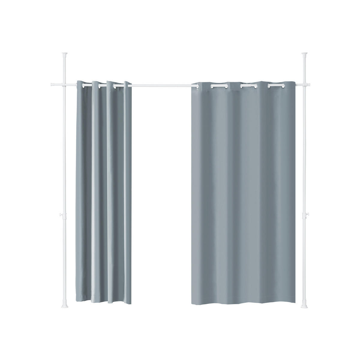 TELESKOPVORHANG Dunkelgrau - Dunkelgrau, Kunststoff/Metall (266/262/2cm) - SoBuy