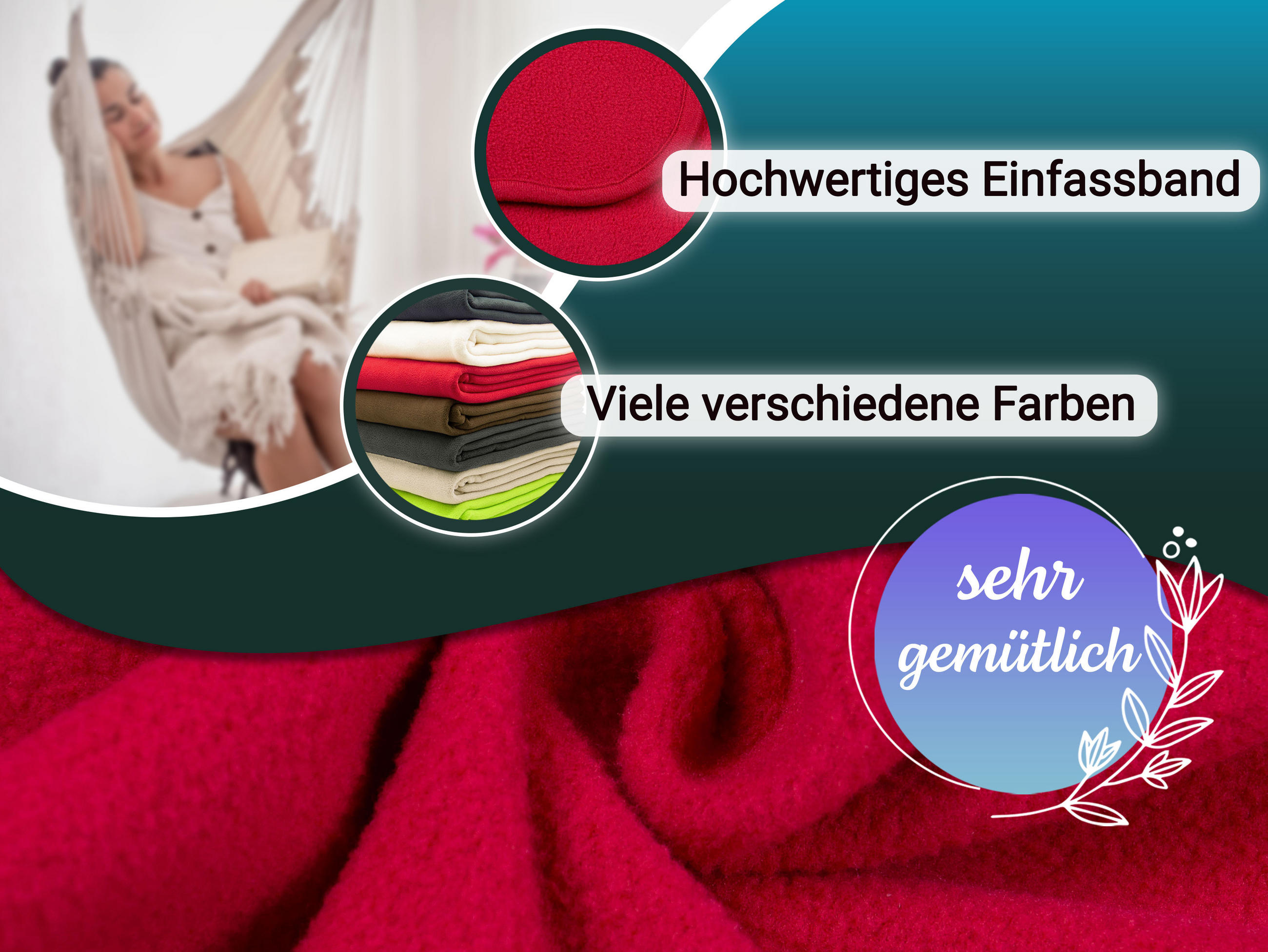 KUSCHELDECKE, 130x170 cm, 100% Polyester, Rot - Rot, Textil (130/170cm) - Zollner
