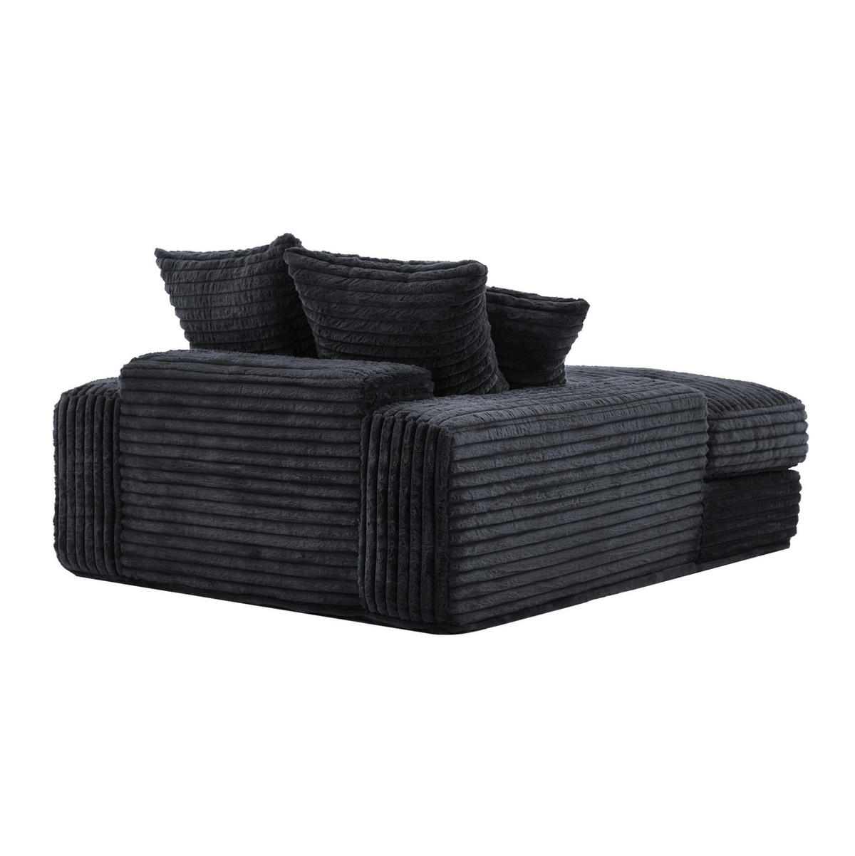 RELAXLIEGE aus Cord 137 x 175 cm Grau mit 4 Kissen - Grau, Kunststoff (137/63/175cm) - Beauniv
